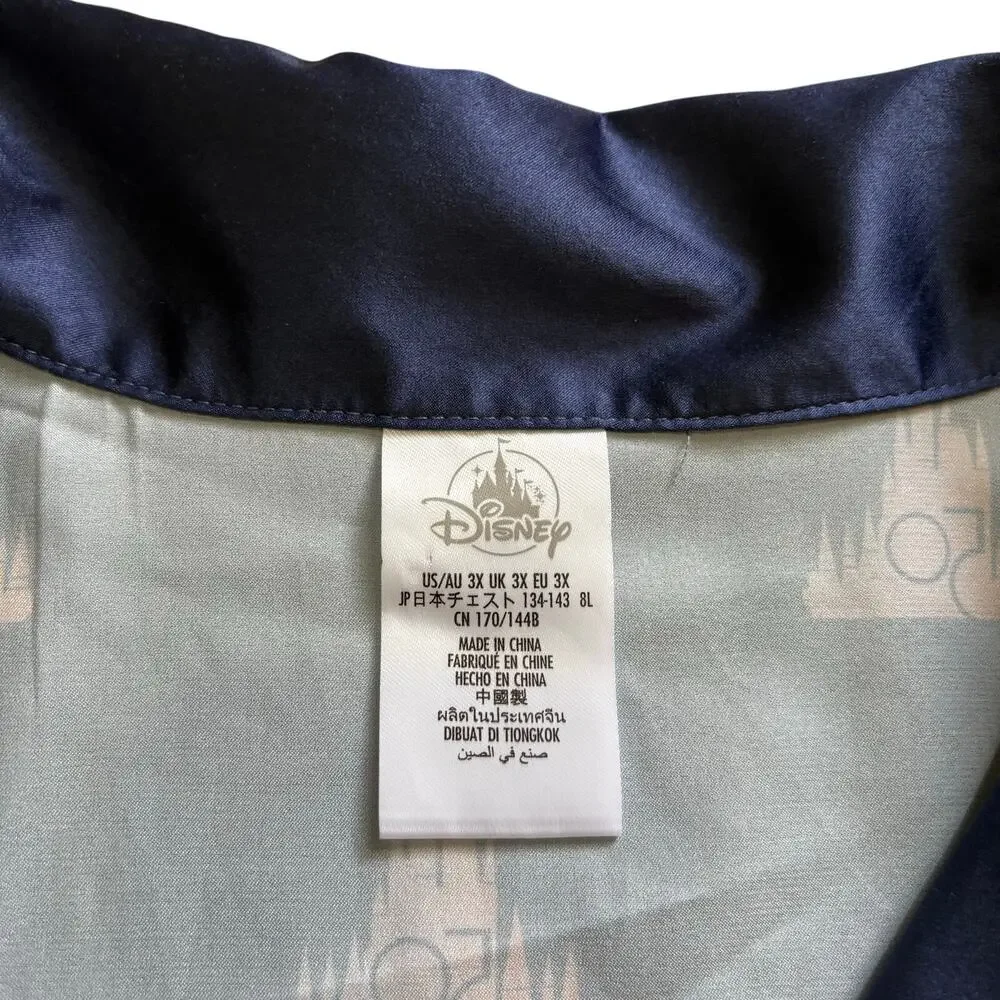 Walt‎ Disney World 50th Anniversary Satin Pajama Set Cinderella Castle 2 PC 3XL